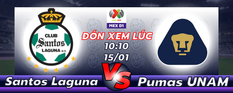 Lịch thi đấu Santos Laguna vs Pumas UNAM 10h10 ngày 15/01