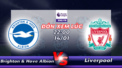 Lịch thi đấu Brighton vs Liverpool 22h00 ngày 14/01