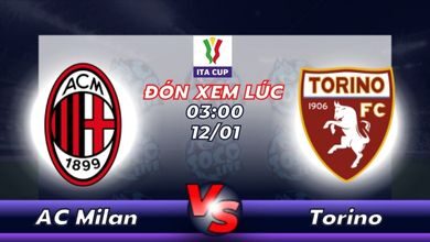 Lịch thi đấu AC Milan vs Torino 03h00 ngày 12/01
