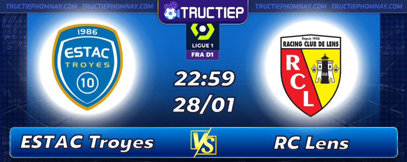 Lịch thi đấu Troyes vs RC Lens 23h00 ngày 28/01
