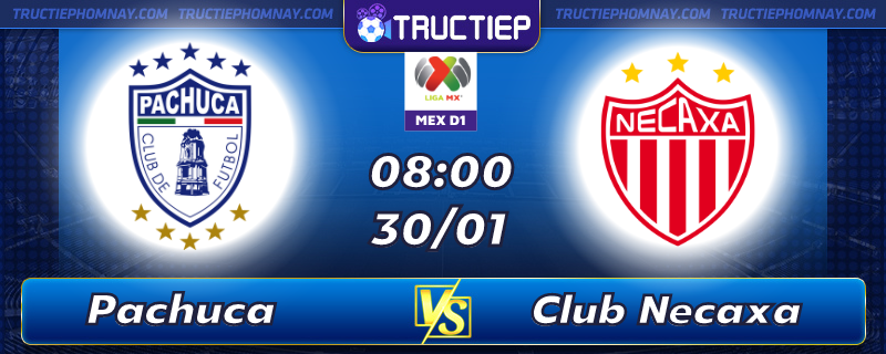 Lịch thi đấu Pachuca vs Club Necaxa 08h00 ngày 30/01