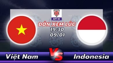 Lịch thi đấu Việt Nam vs Indonesia 19h30 ngày 09/01