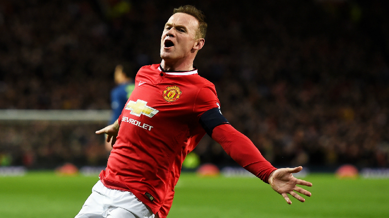 Wayne Rooney trong màu áo Quỷ đỏ MU.