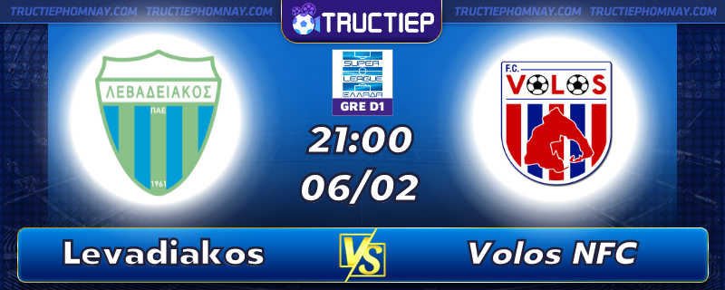 Lịch thi đấu, dự đoán kết quả Levadiakos vs Volos NFC 21h00 ngày 06/02