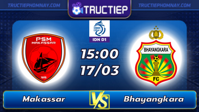Lịch thi đấu Makassar vs Bhayangkara lúc 15h00 ngày 17/03